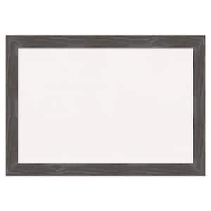 Woodridge Rustic Grey Wood White Corkboard 27 in. x 19 in. Bulletin Board Memo Board