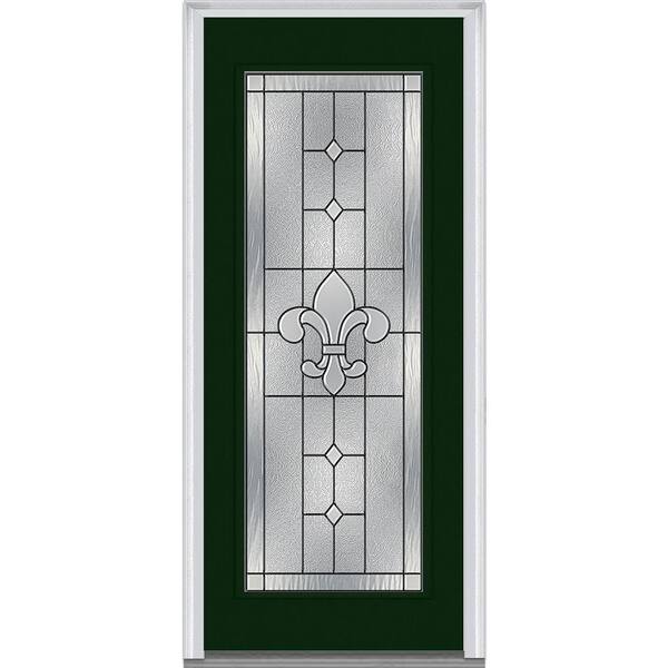 MMI Door 36 in. x 80 in. Carrollton Right-Hand Full Lite Classic Painted Steel Prehung Front Door