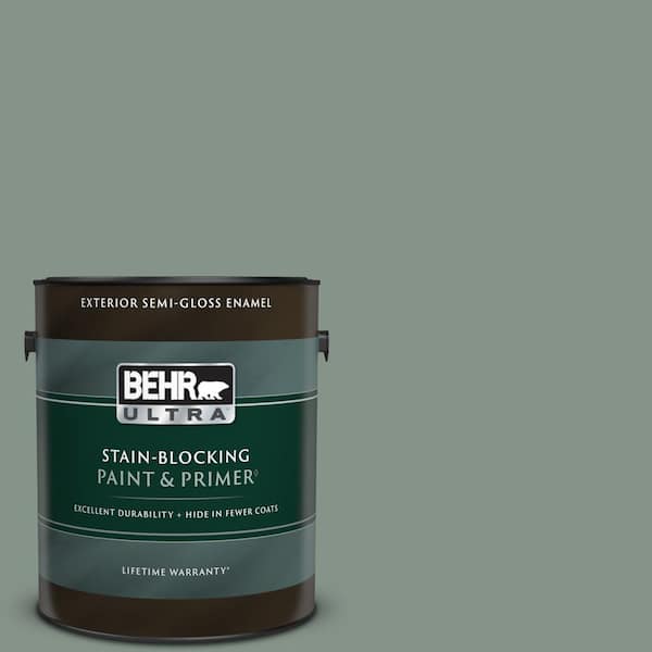 BEHR ULTRA 1 gal. #460F-4 Wethersfield Moss Semi-Gloss Enamel Exterior Paint & Primer
