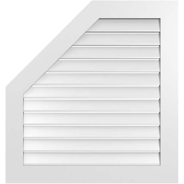 Ekena Millwork 34 in. x 36 in. Octagonal Surface Mount PVC Gable Vent: Functional with Standard Frame