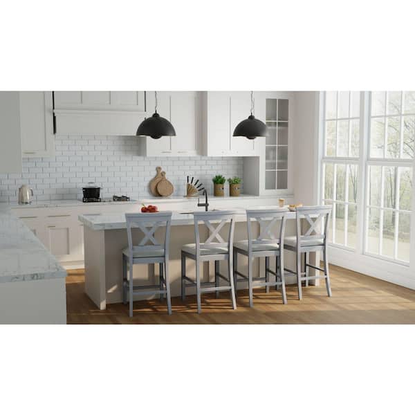 Carolina Chair & Table Taylor X-Base Antique White with White Polyester Counter Stool (Set of 2)