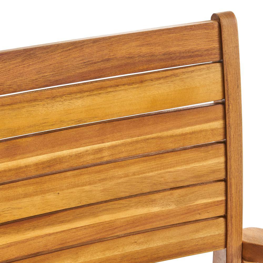 Teak Brown 3-Piece Acacia Wood Bistro Set