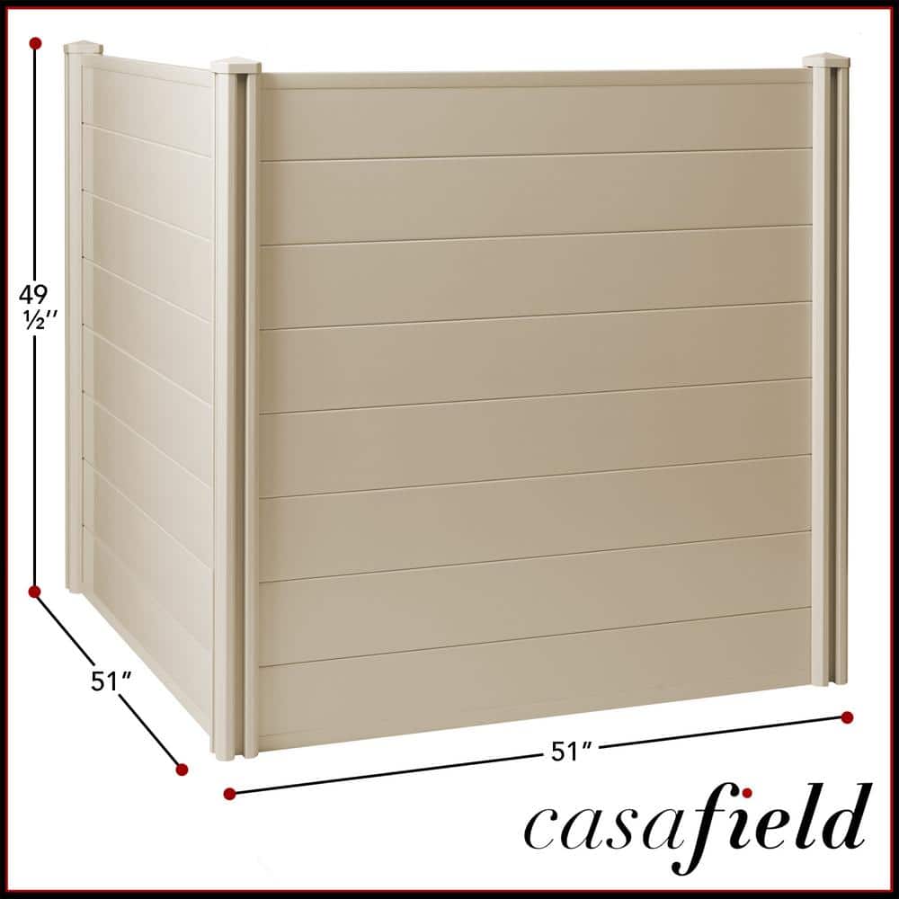 Casafield 48" x 48" Tan Vinyl Privacy Screen Fence Panel