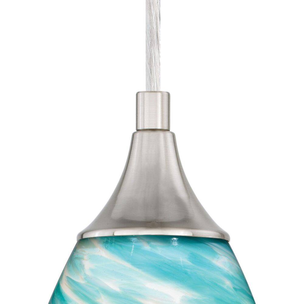 Caribbean Celeste Wave Satin Nickel Mini Globe Pendant Light