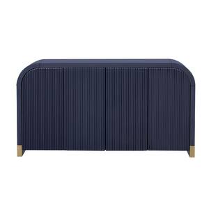 60.7 in. W x 15.7 in. D x 32.5 in. H Blue Linen Cabinet with