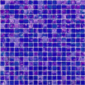 Skosh Glossy Tiffany Blue 11.6 in. x 11.6 in. Glass Mosaic Wall and Floor Tile (18.69 sq. ft./case) (20-pack)