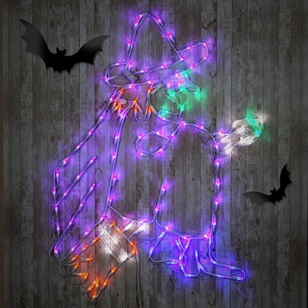 National Tree Company Halloween Lighted Flying Witch Decoration ...