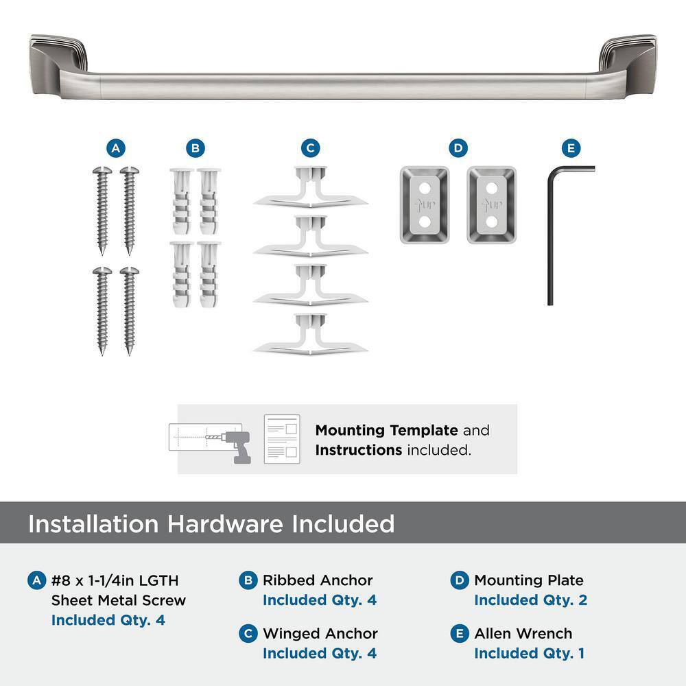 Revitalize 18-Inch Brushed Nickel Wall Mounted Towel Bar