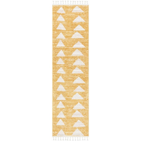 Well Woven Kennedy Triangles Modern Geometric Kids Yellow 2 ft. 7 in. x ...