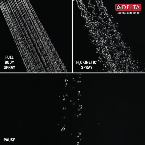 H2Okinetic Gold 3-Spray Patterns 1.75 GPM 8.25 in. Wall Mount Fixed Shower Head in Champagne Bronze