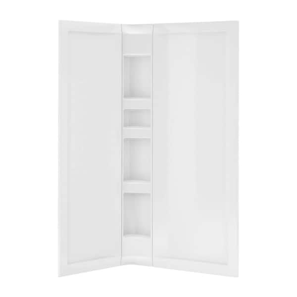 MAAX Acrylic 42 in. 34 in. x 76 in. 3-Piece Direct-to-Stud Corner Shower Surround Kit in White