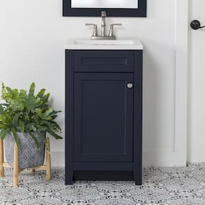 Lilley 18.25 in. W x 16.68 in. D Bath Vanity in Deep Blue with Cultured Marble Vanity Top in White with Integrated Sink