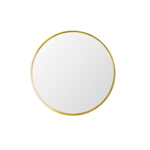 31.5 in. W x 31.5 in. H Round Metal Framed Wall Bathroom Vanity Mirror in Gold