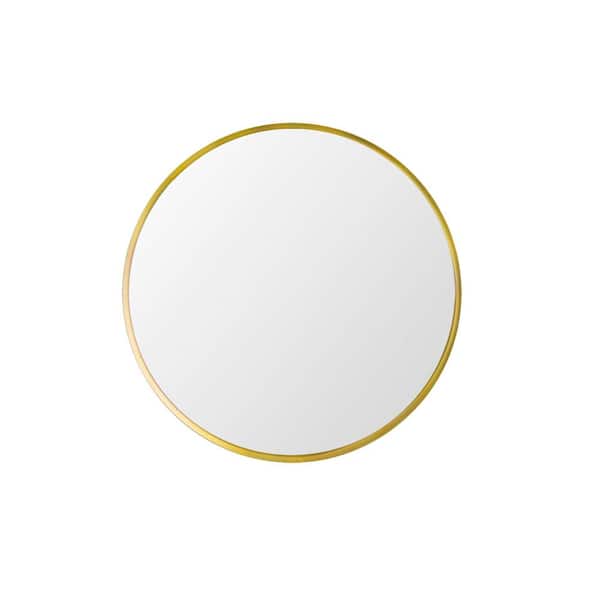 Unbranded 31.5 in. W x 31.5 in. H Round Metal Framed Wall Bathroom Vanity Mirror in Gold