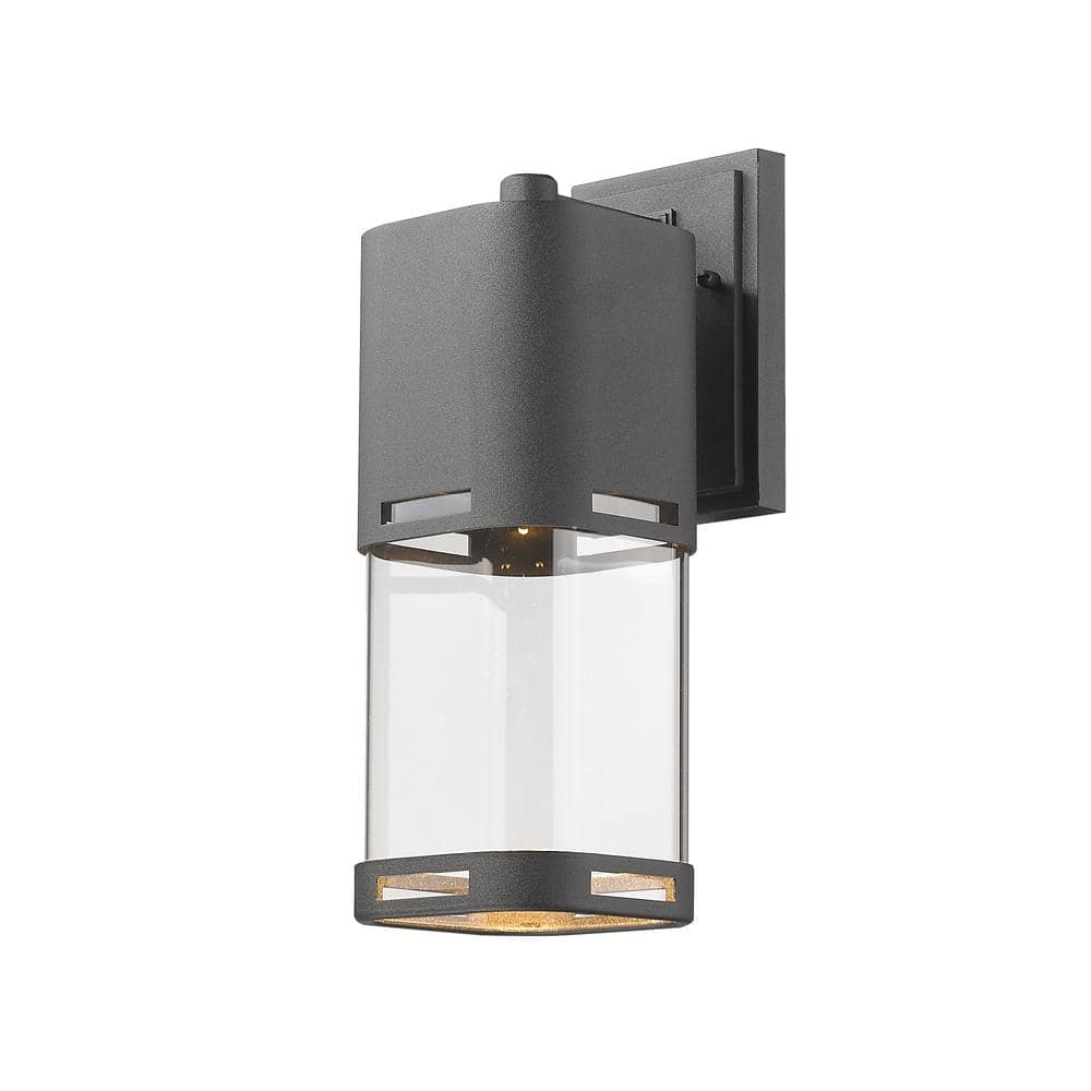 Lestat 14-Watt 13.87 in. Black Integrated LED Aluminum Hardwired Outdoor We