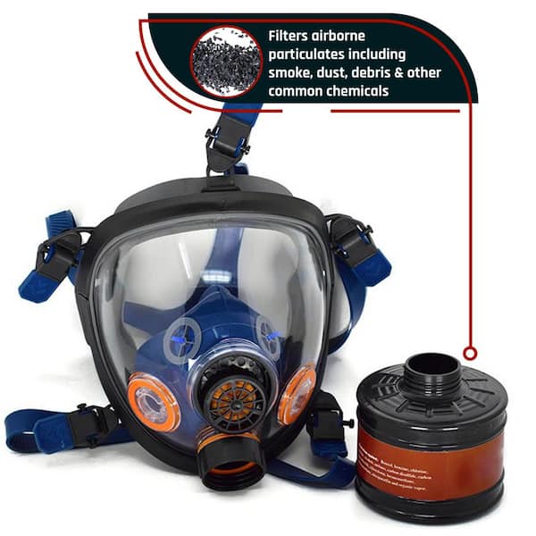 Dyiom Full Face Respirator Mask, Gas Mask with 40mm Activated Carbon Filter  for Spray Paint, Asbestos, Fume, Organic Vapor Gas B0BV6KTWDW - The Home  Depot