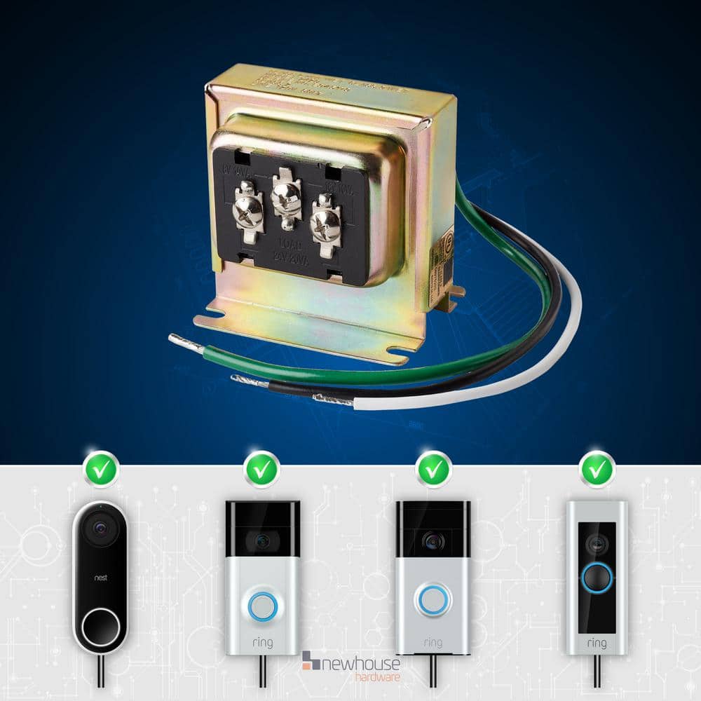 Compact Tri-Volt Doorbell Transformer for Smart Video Doorbells