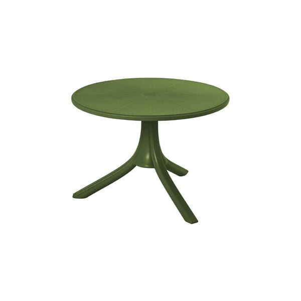 Lagoon Seattle Olive Green Round Resin 2-in-1 Side Table