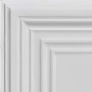 Take Home Sample - Williamsburg White 1 ft. x 1 ft. Decorative Tin Style Lay-in Ceiling Tile (1 sq.ft./case)