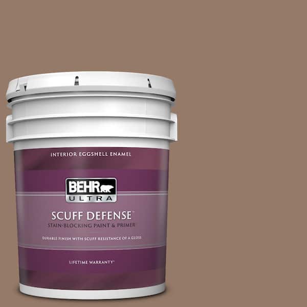BEHR ULTRA 5 gal. #BXC-73 True Walnut Extra Durable Eggshell Enamel Interior Paint & Primer