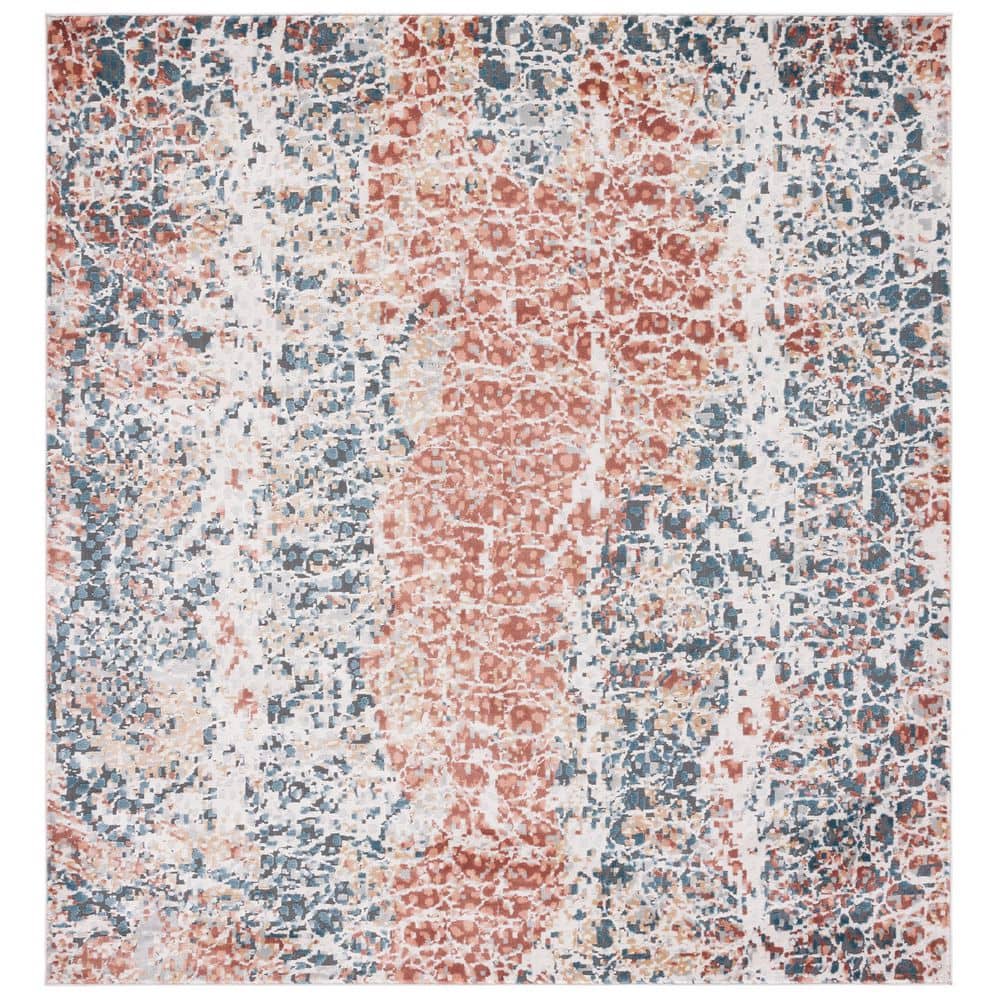 Invista 7 ft. x 7 ft. Navy/Rust Distressed High-Low Square Area Rug price history on PriceWatchPro