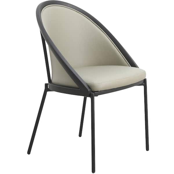 Leisuremod Urbane Modern Dining Chair, Contemporary Upholstered Kitchen Room Accent Side Chair with Metal Legs (Olive Green)