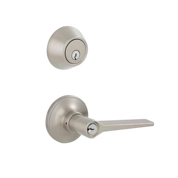 Schlage Entry Keyed Ball Door Knob & Round Deadbolt Lock Combo Pack, Satin  Chrome