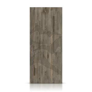 30 in. x 80 in. Hollow Core Weather Gray Stained Solid Wood Interior Door Slab