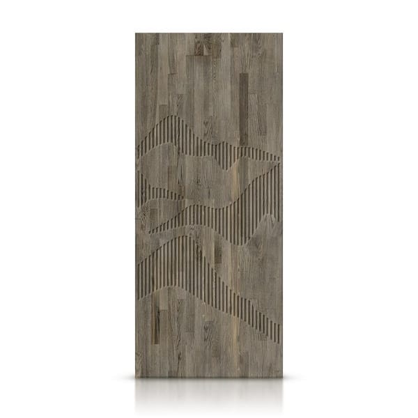 CALHOME 32 in. x 80 in. Hollow Core Weather Gray Stained Pine Wood Interior Door Slab
