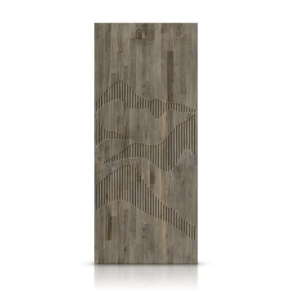 CALHOME 24 in. x 84 in. Hollow Core Weather Gray Stained Solid Wood Interior Door Slab