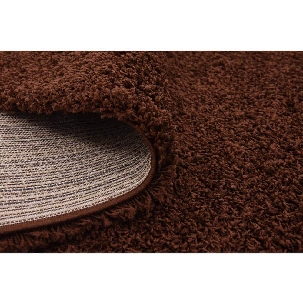 Luxe Comfort Solid Shag Rug, Chocolate Brown 10'x13'