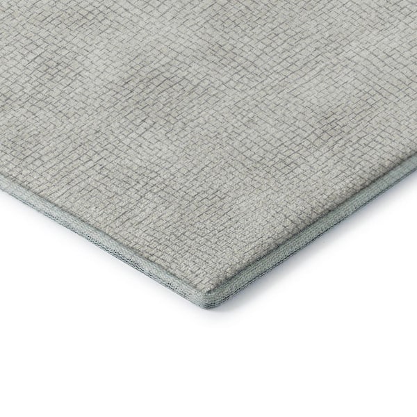 Mayfield Premium Machine Washable Abstract AMF1058 Silver 8 ft. x 10 ft. Area Rug