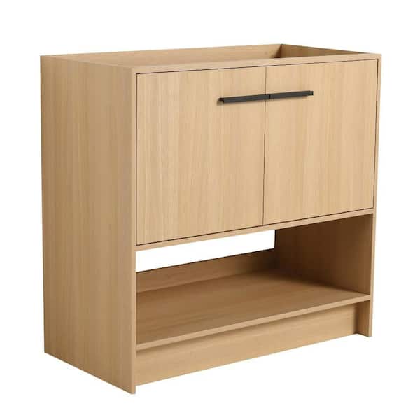 Lazzaro 35.25 in. W x 17.94 in. D x 34.56 in. H Freestanding Bath Vanity Cabinet without Top in Original Oak Unassembled