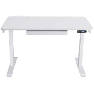 LACOO 55 in. White Electric Standing Desk Height Adjustable Wooden  Workstation T-HAD04442 - The Home Depot