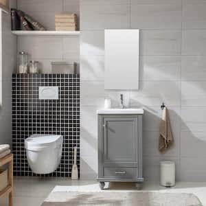 Melissa 20.5 in. W x 16 in. D x 34.5 in. H Bath Vanity in Grain Gray with Ceramic Vanity Top in White with White Sink
