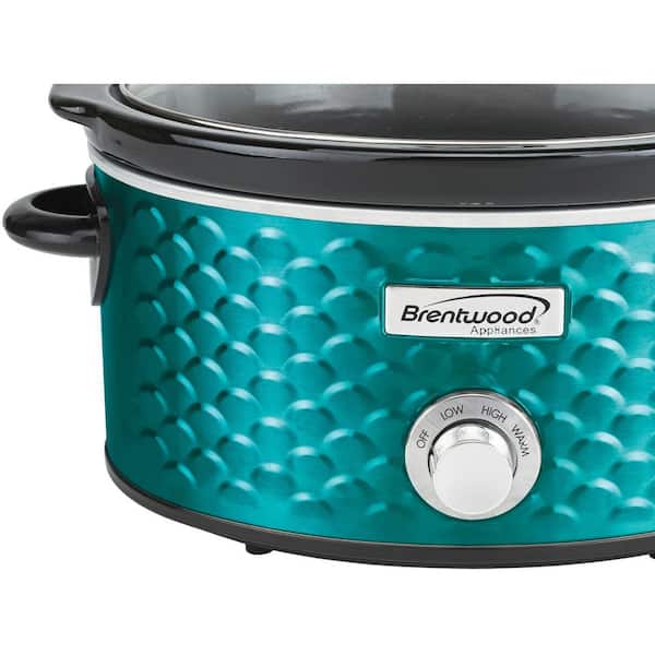 Brentwood Scallop Pattern 4.5 qt. Stainless Steel Slow Cooker 985114323M -  The Home Depot