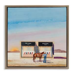 Desert Shoe Store by Amanda Greenwood Brown Floater Frame Nature Graphic Art Print 18 in. x 18 in.