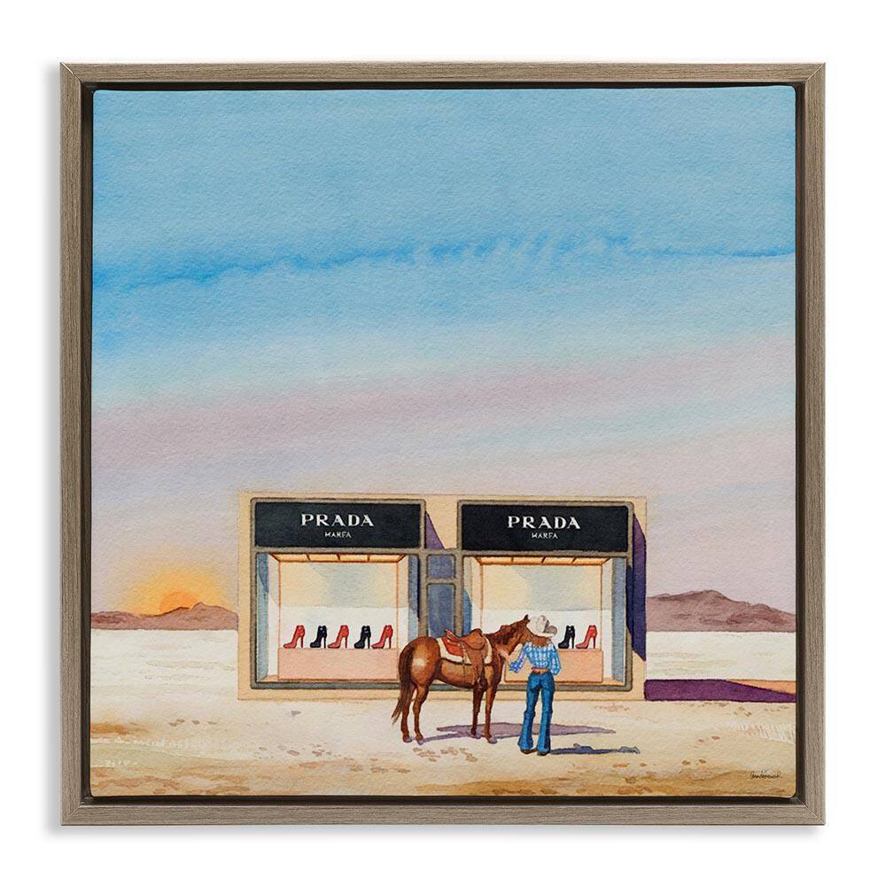 Desert Shoe Store by Amanda Greenwood Brown Floater Frame Nature Graphic Art Print 25 in. x 25 in. price history on PriceWatchPro