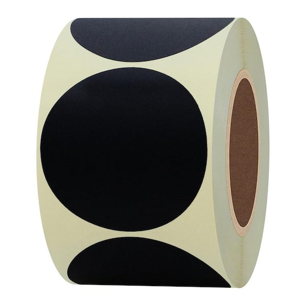Writable 2 in. Round Black Kraft Paper Stickers for Inventory Management 300 Per Roll Easy to Use and High Quality