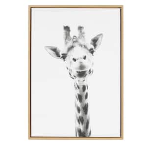 33 in. x 23 in. "Giraffe" by Tai Prints Framed Canvas Wall Art