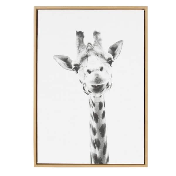 Kate and Laurel 33 in. x 23 in. "Giraffe" by Tai Prints Framed Canvas Wall Art