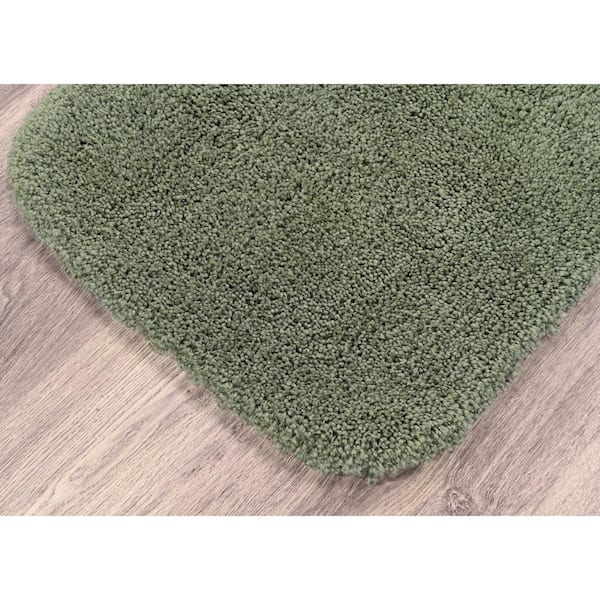 Serendipity Deep Fern 21 in. x 34 in. Washable Bathroom 2-Piece Rug Set