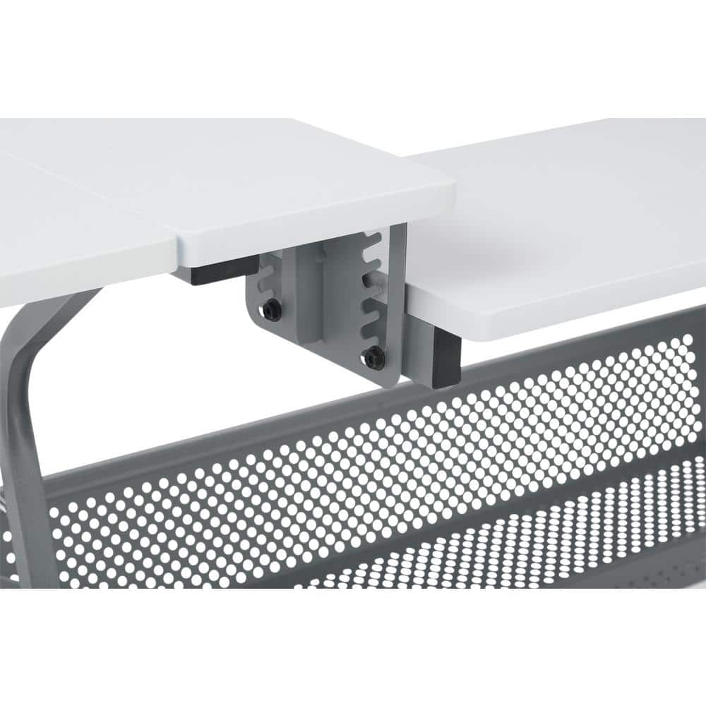 Eclipse Ultra 60.25'' Gray & White Sewing Table with Adjustable Platform