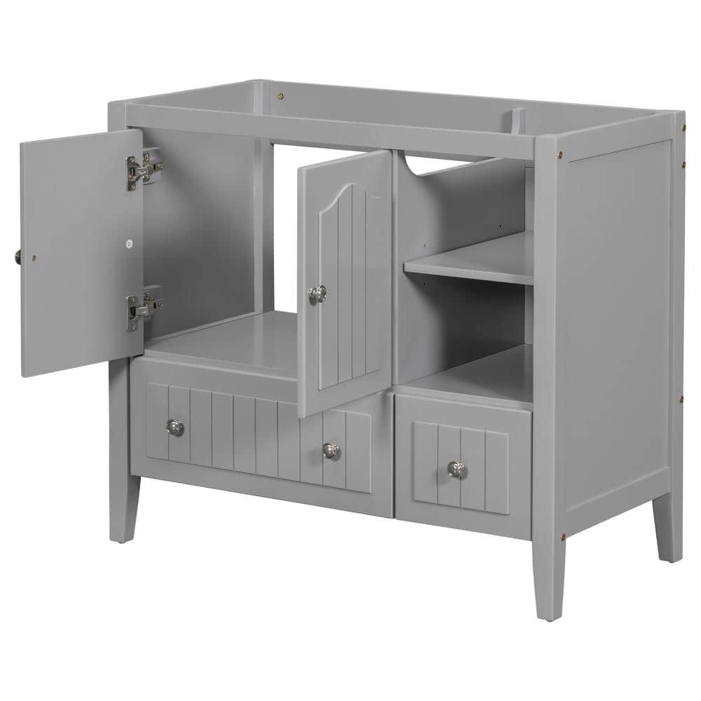 36 in. W x 18.03 in. D x 32.13 in. H Bath Vanity Cabinet without Top in Gra