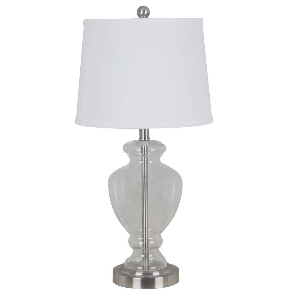 glass and nickel table lamps