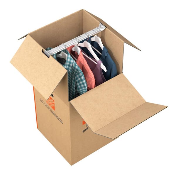Large Wardrobe Moving, Shipping, Packing Box with Metal Bar