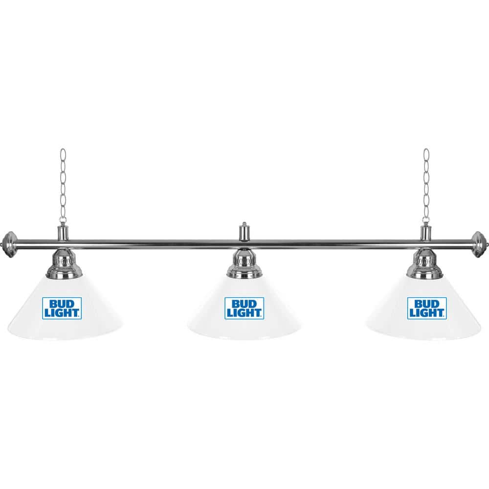 Bud Light Blue 3-Light White Billiard Light