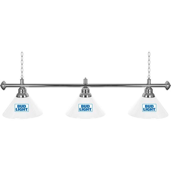 Unbranded Bud Light Blue 3-Light White Billiard Light