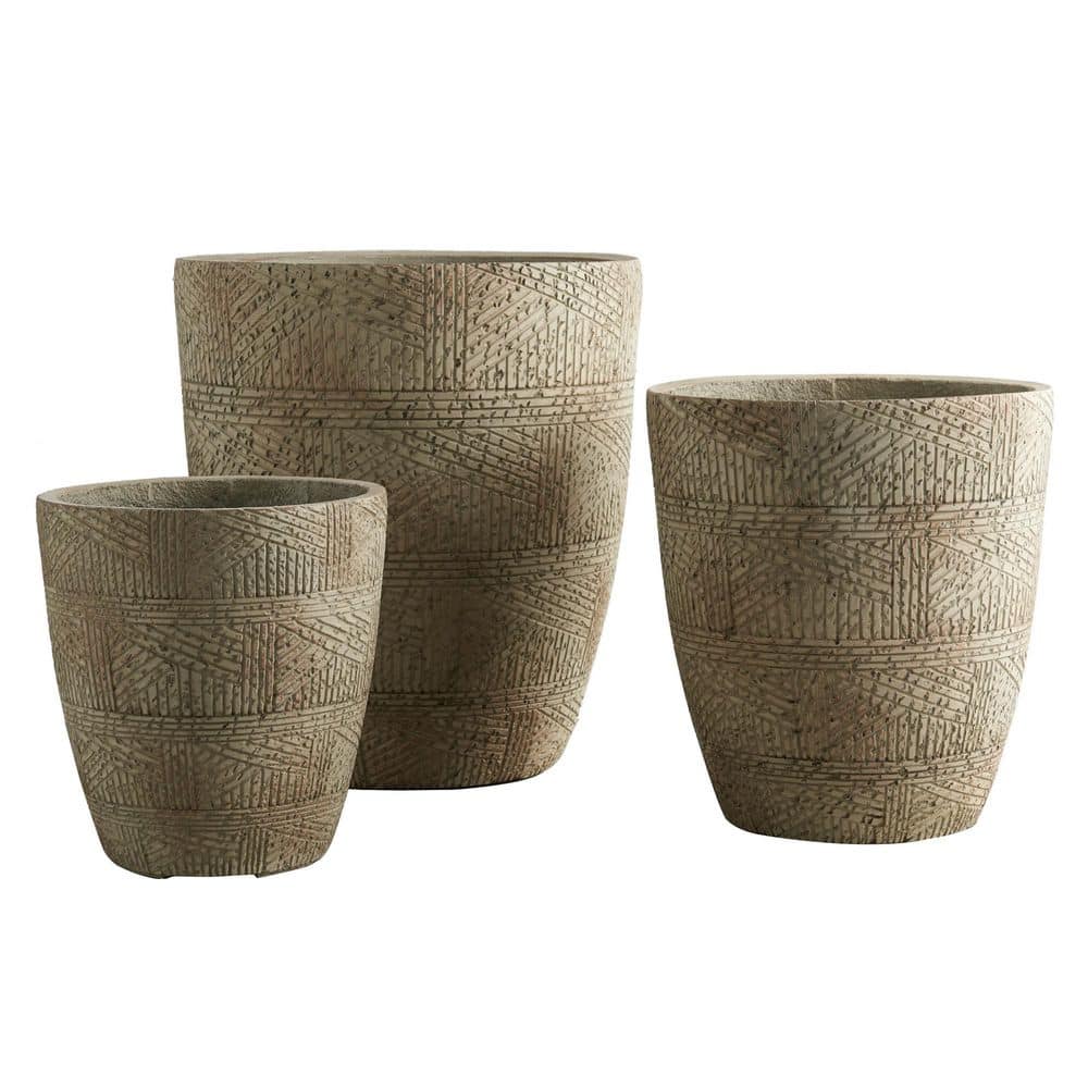 Weathered Concrete Black Tall Planter Pot with Drainage Holes for Indoor&Outdoor Use (17.7 in. W x 19.7 in. H) Set of 3 price history on PriceWatchPro