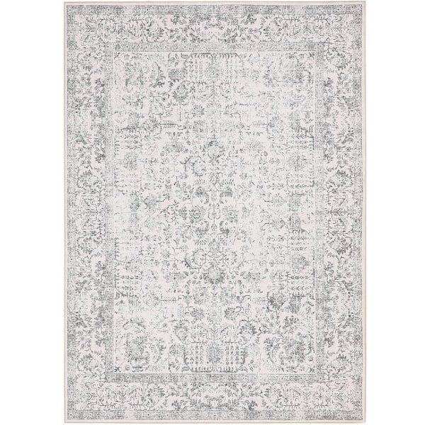 HaiiMeid Entomology Gray 6 ft. x 9 ft. Vintage Floral Area Rug